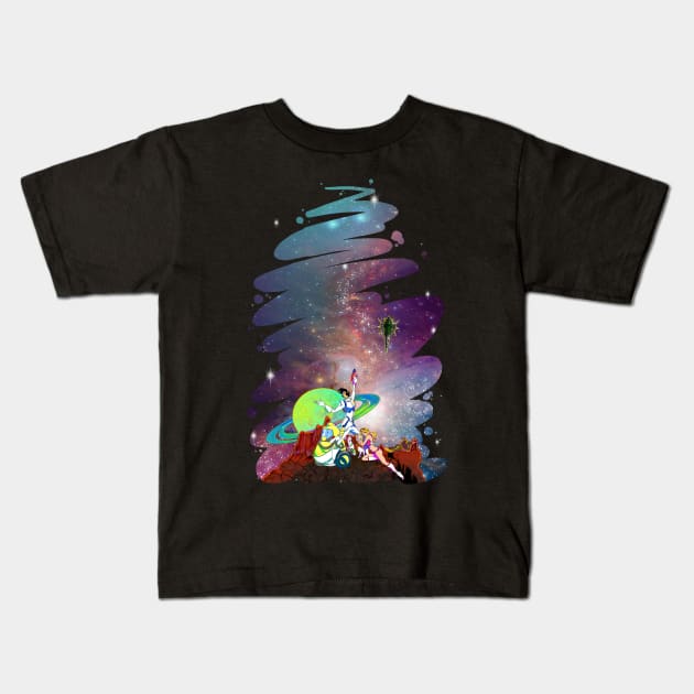 Space Wars Kids T-Shirt by RileyRiot